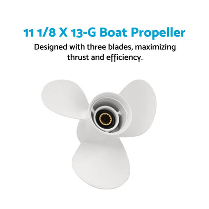 11 1/8 x 13-G 3 Blade Boat Propeller for Yamaha Outboard Motor 30-60HP