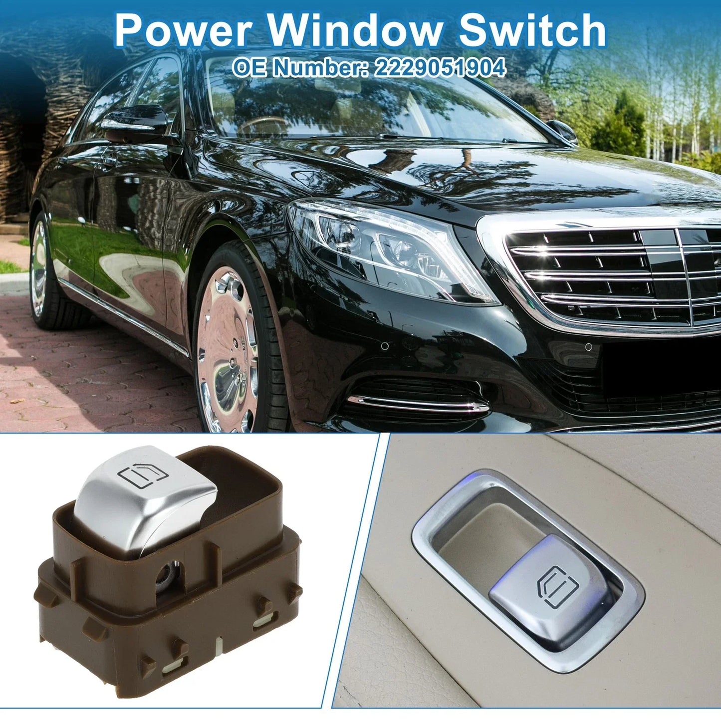 Power Window Switch for Mercedes-Benz E300 GLC300 S400 S500 (2016-2023)