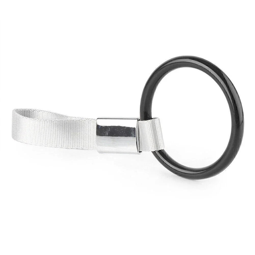 Round Tsurikawa Ring Handle Strap Charm for Subway Train Bus - Black