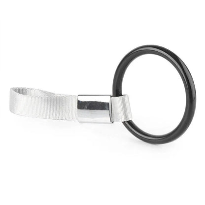 Round Tsurikawa Ring Handle Strap Charm for Subway Train Bus - Black