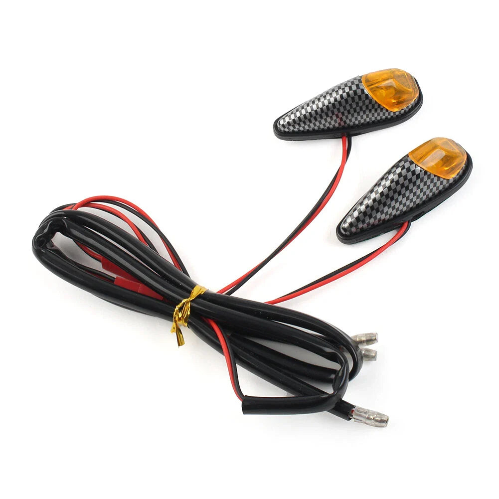 12V Yellow Motorcycle Turn Signal Indicator Blinker Lamps Mini