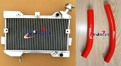 Aluminum Radiator + Blue Silicone Hose for Suzuki LTR450 (2006-2009)