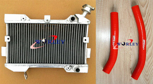 Aluminum Radiator + Blue Silicone Hose for Suzuki LTR450 (2006-2009)