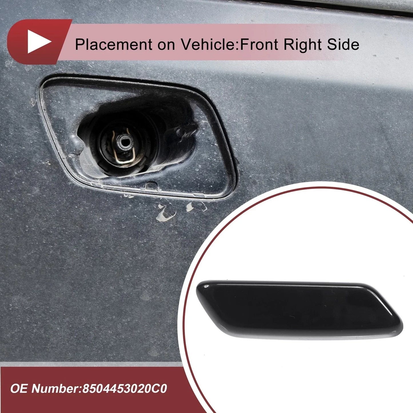 Front Right Washer Nozzle Cover for Lexus IS II (2008-2010) Black