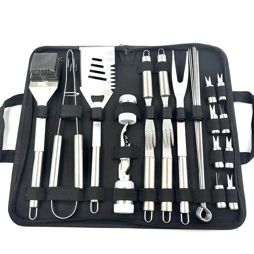 29 pcs Outdoor Barbecue Grilling Tools Set with Bag