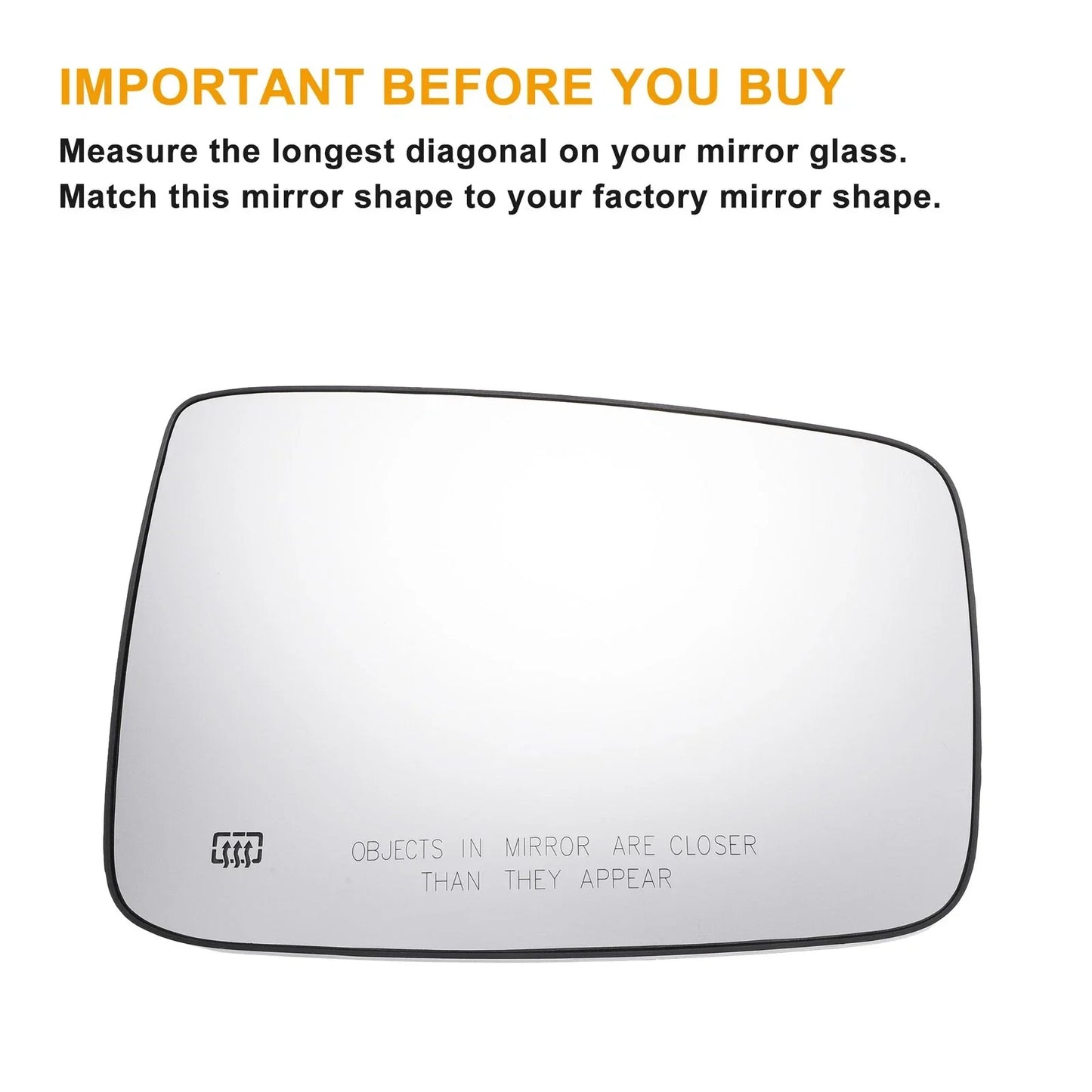 Left Right White Mirror Glass Pair w/ Back Heated for Dodge Ram 1500