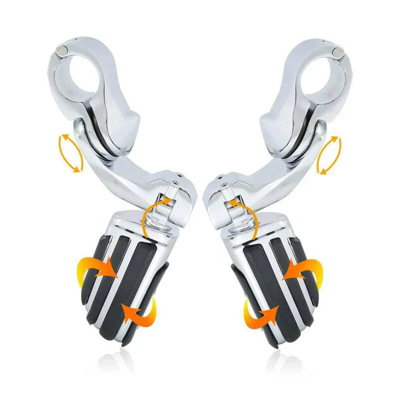 1-1/4" Short Angled Mount Highway Engine Guard Footpegs for Harley Touring (2009-2023)