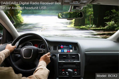 DAB+ Digital Tuner Adapter for Car Audio Radio USB Receiver with Dual Antennas