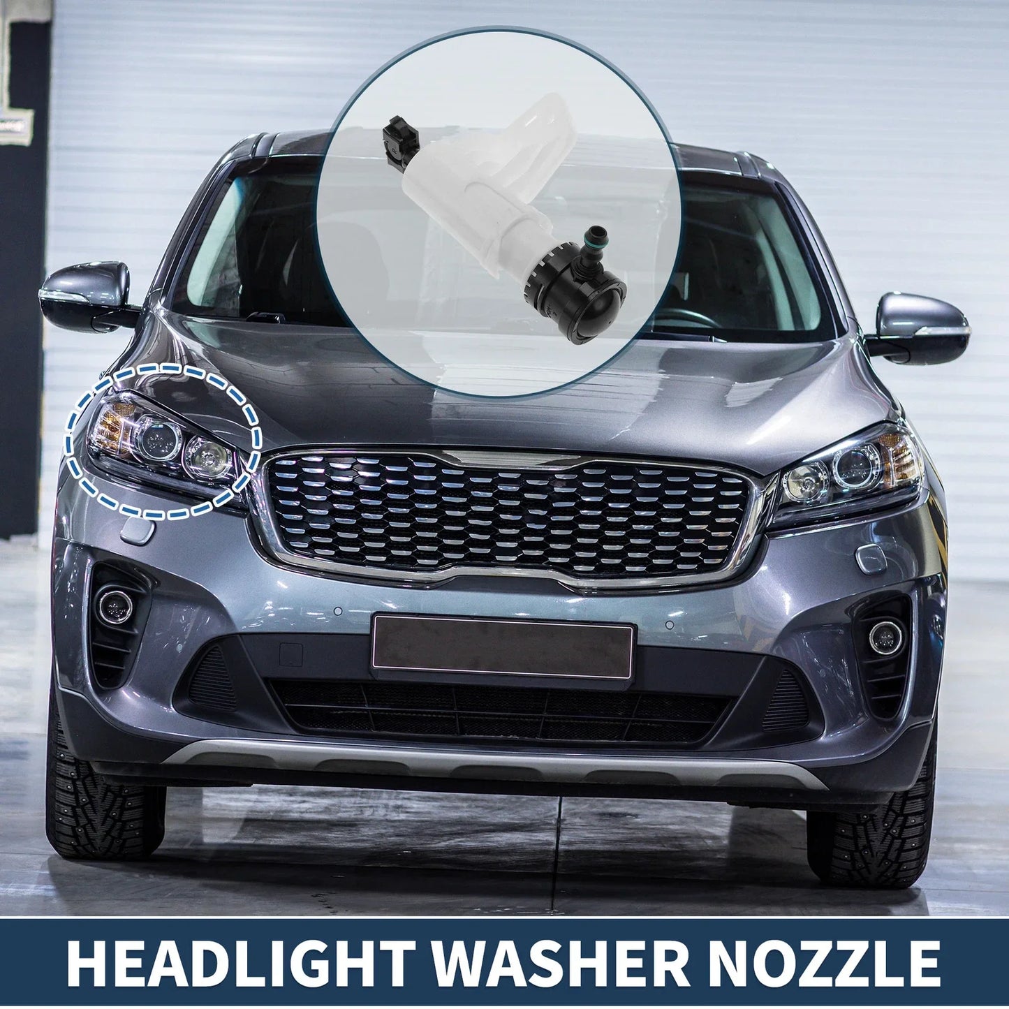 Front Passenger Side Headlight Washer Nozzle for Hyundai Sonata (2011-2014)