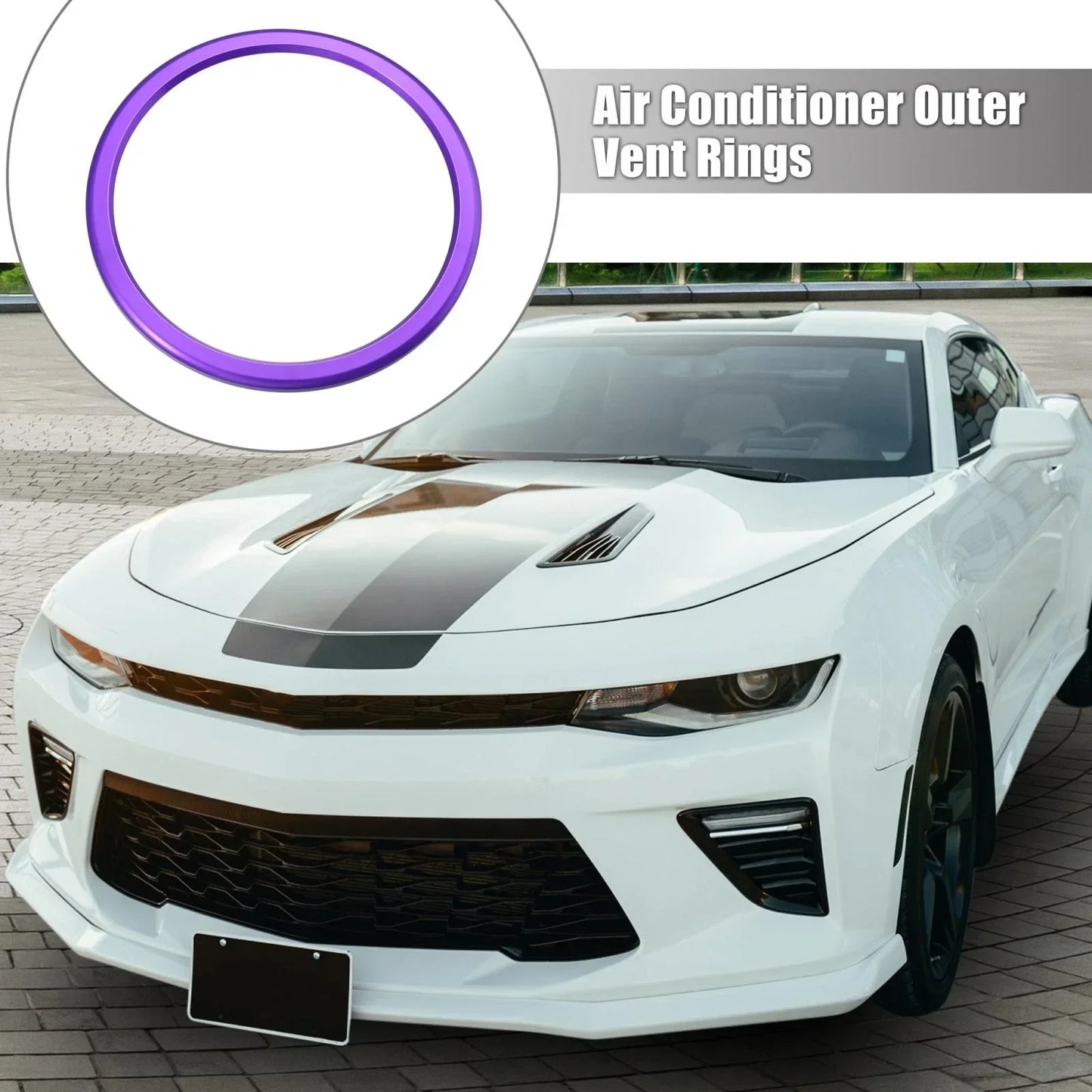 4 x AC Outer Vent Rings Trim Covers for Chevrolet Camaro (2016-2020) Purple
