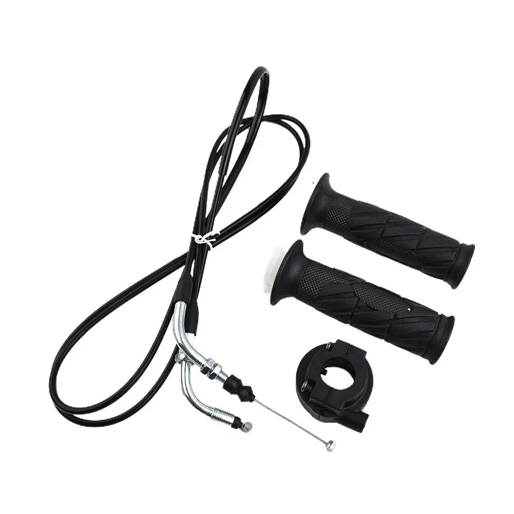 Hand Grip 1 Pair Throttle Line Cable Black for GY6 125-150CC