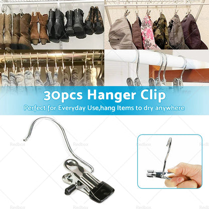 30PCS Metal Hook Pins Clips for Scarf Belt Shoe Boots Hanger