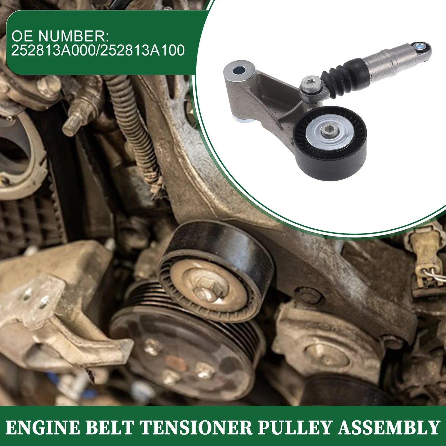 Engine Belt Tensioner Pulley Assembly for Hyundai Ix55 (2007-2015)