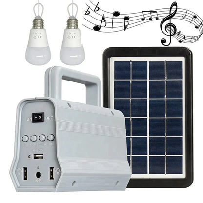 Portable Mini Solar Power Lighting System with Music Speaker