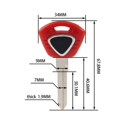 Red Uncut Blade Blank Key Replacement for Tiger 1050, Speed Triple 1050