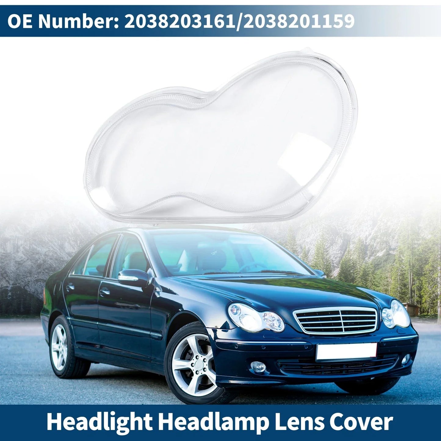 Front Left Headlight Lens Cover for Mercedes-Benz (2003-2009)