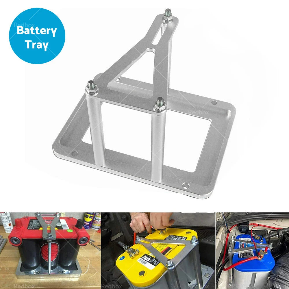 Aluminum Billet Battery Tray Hold Down Relocation Box for Universal (N/A)