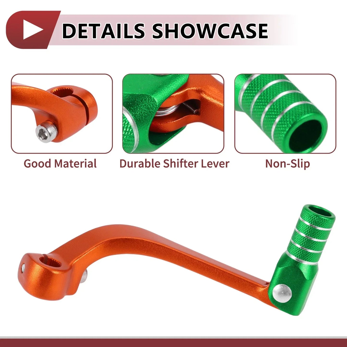 Folding Motorcycle Gear Shifter Lever for Honda CRF110F (2013-2018) Orange Green