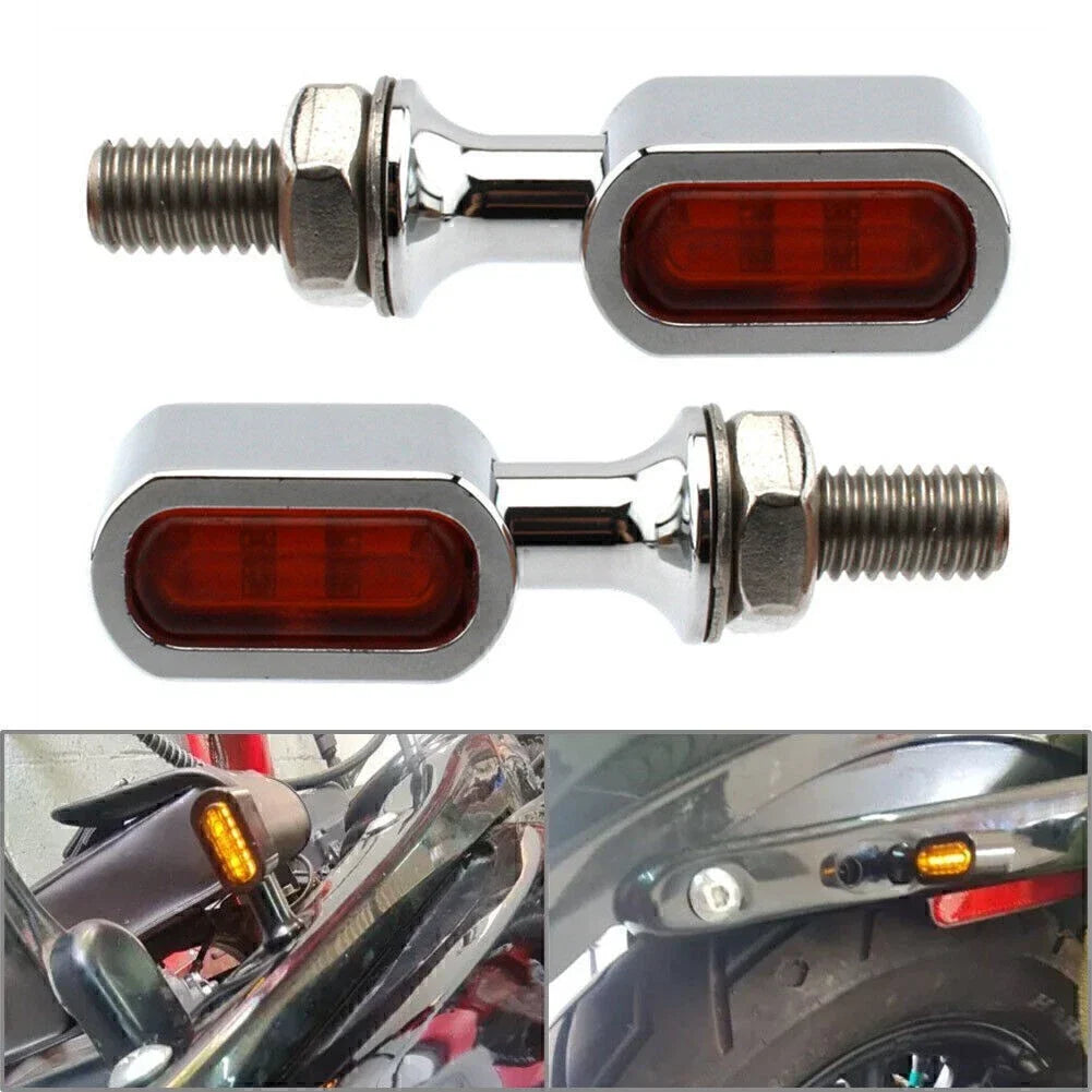 Mini LED Rear Turn Signal Light Orange Lens for Harley