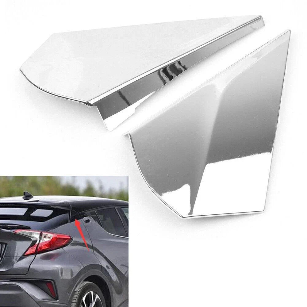 Chrome Rear Tail Side Window Spoiler Cover Trim for Toyota C-HR (2016-2022)