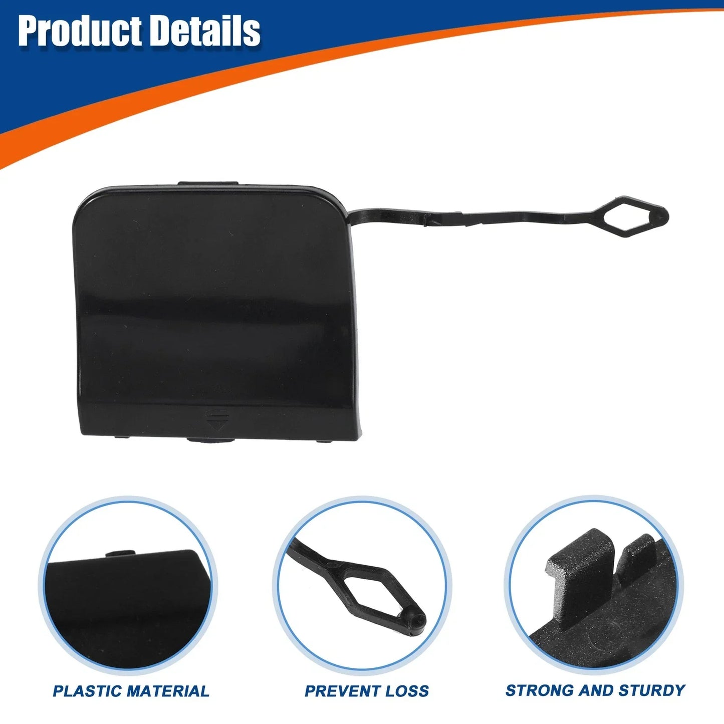 Rear Tow Hook Cover for Mercedes-Benz C-Class (2015-2021) Black
