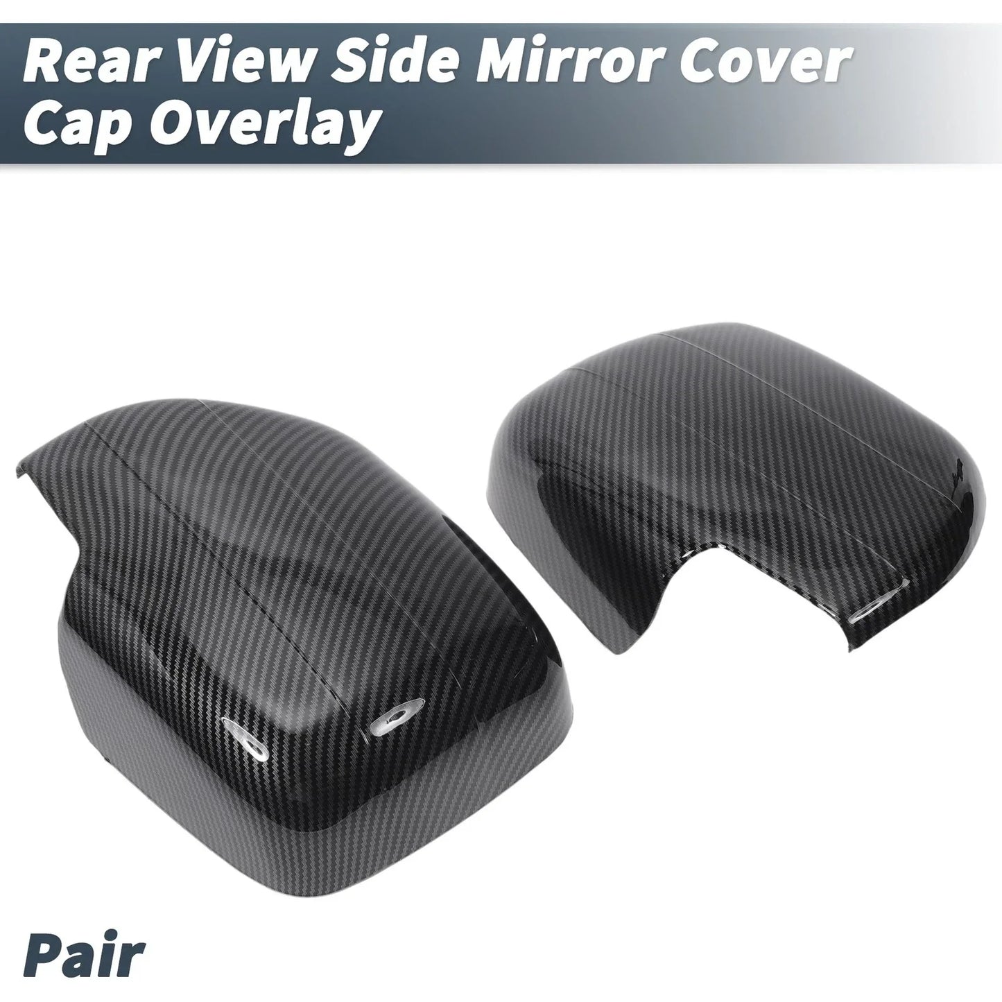 Rearview Mirror Cap Overlay 2 x Black Carbon Fiber for Lexus LX470 (1998-2007)