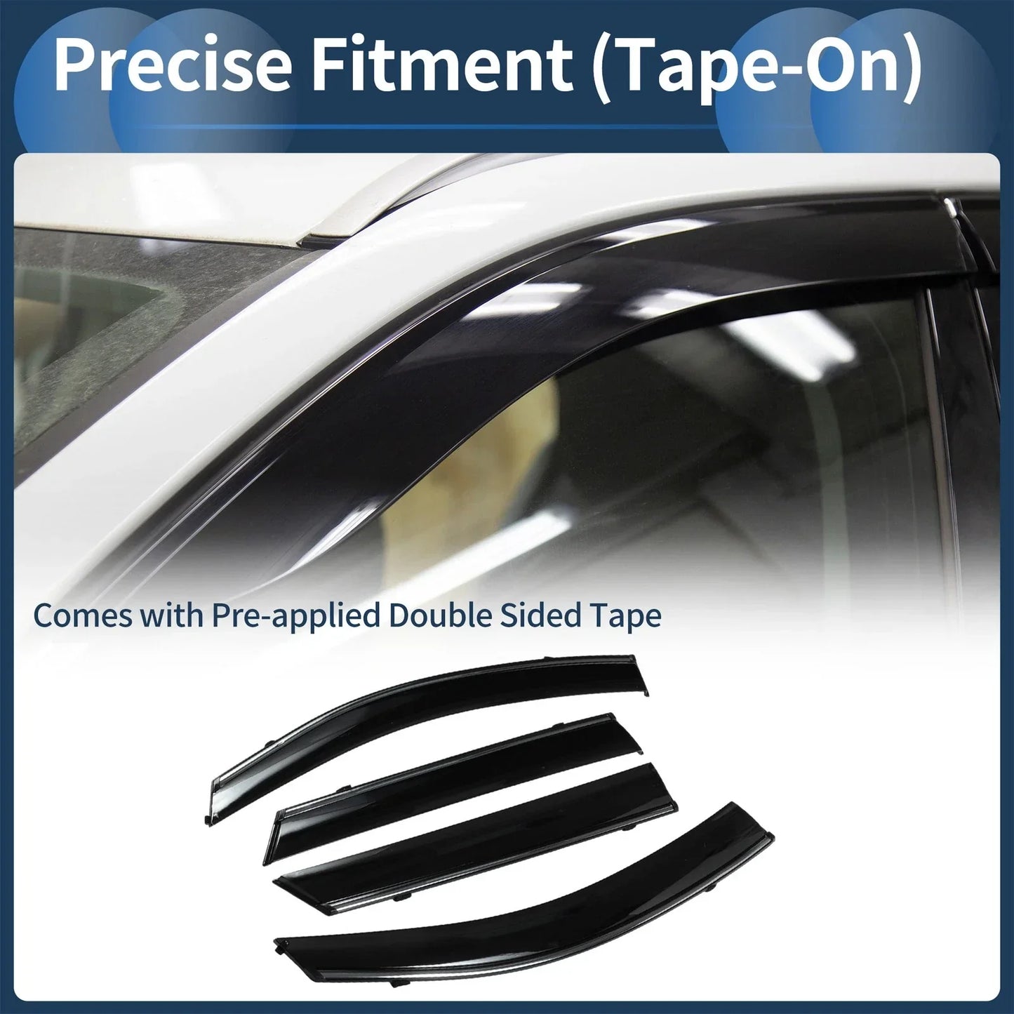 Window Deflectors for Hyundai Tucson Side Window Vent Visors Black 2016