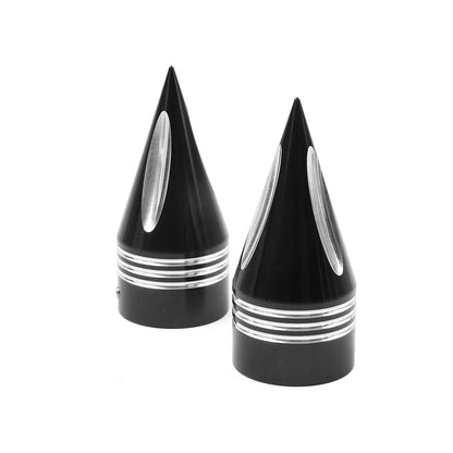 Black & White Spike Front Axle Cap Nut for Harley Touring Dyna Sportster