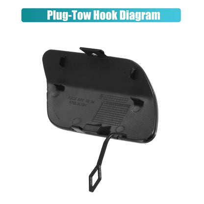 Rear Bumper Tow Hook Cap for Mercedes Benz C-Class W205 (2015-2021) Black