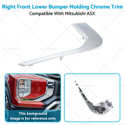 Right Front Lower Bumper Molding Chrome Trim for Mitsubishi ASX (20-21)
