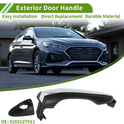 Exterior Door Handle for Hyundai (2015-2020) - Black Silver Tone Front Left