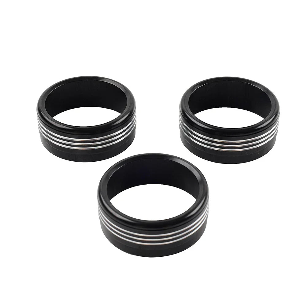 Blk AC Climate Control Knob Ring Covers for Subaru Forester XV Crosstrek WRX STi (2014-2021)