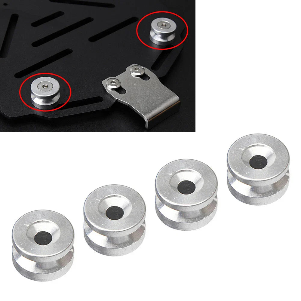 Trunk Base Plate Pad Bracket Bushing Spacer for Motorcycle Silver