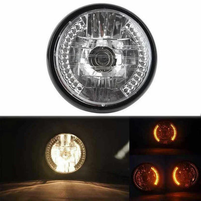 7" 35W Amber Headlight Turn Signal Light Mount Bracket for Harley Honda