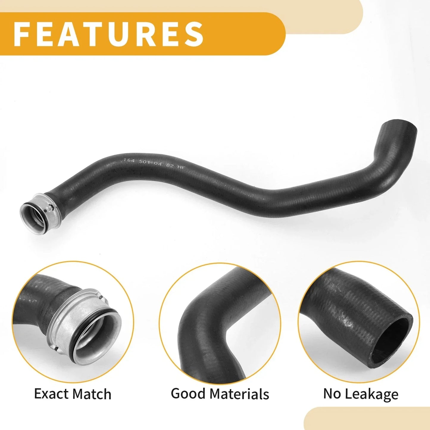 Radiator Hose for Mercedes-Benz ML350 3.5L (2006-2011) Rubber Black