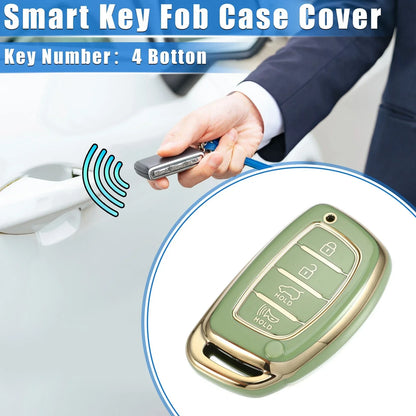 TPU Green 4 x Button Remote Keyless Key Fob Cover for Hyundai Elantra (2017-2023)
