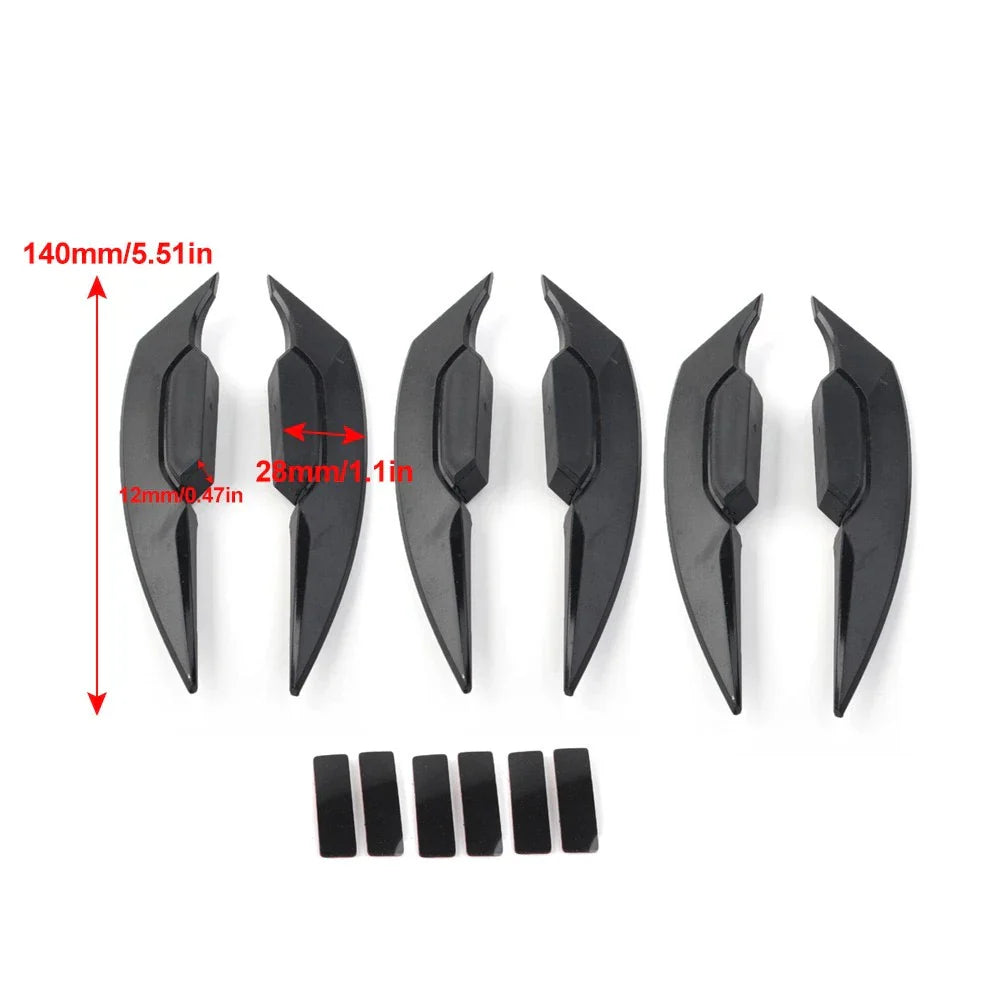 Blue Fairing Winglets Side Spoiler Deflector Air Wings for Universal Motorcycle
