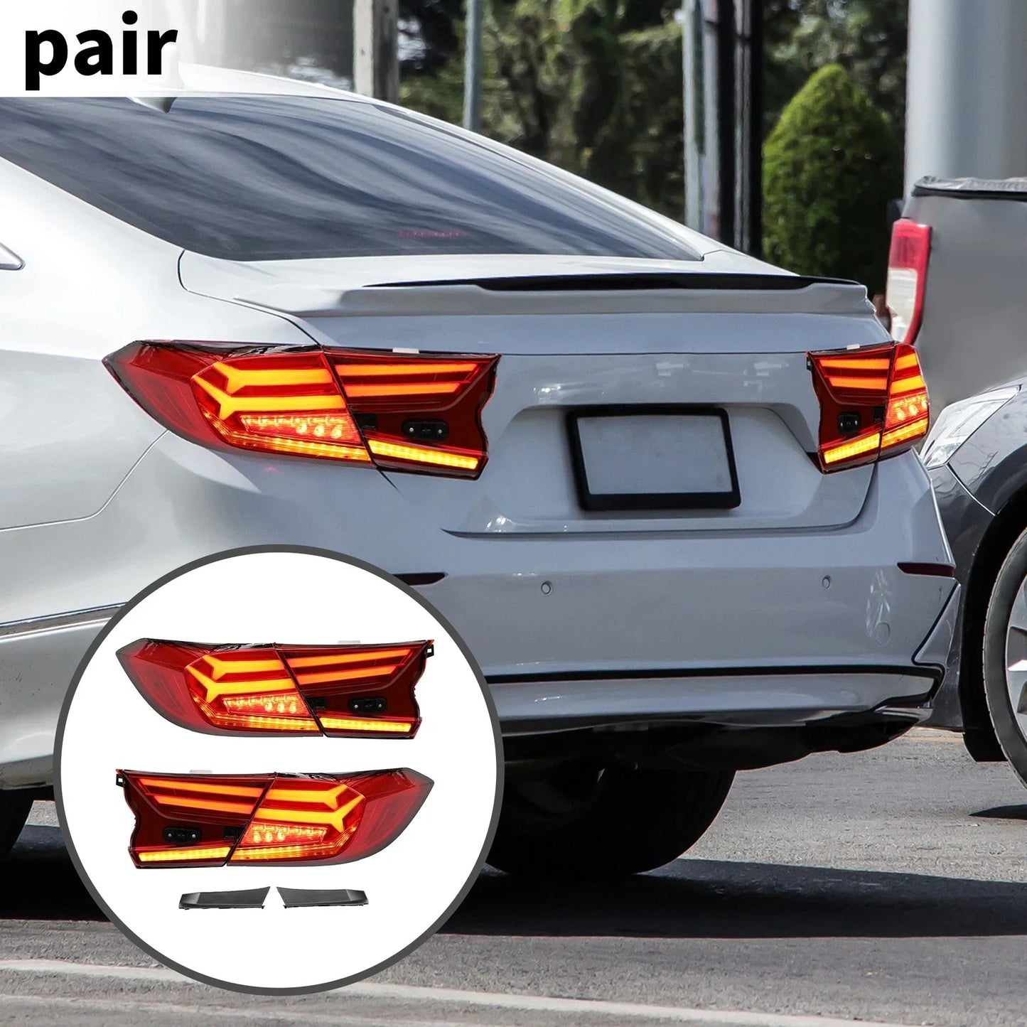 OLED Tail Lights Assembly for Honda Accord (2018-2022) 2 x Red