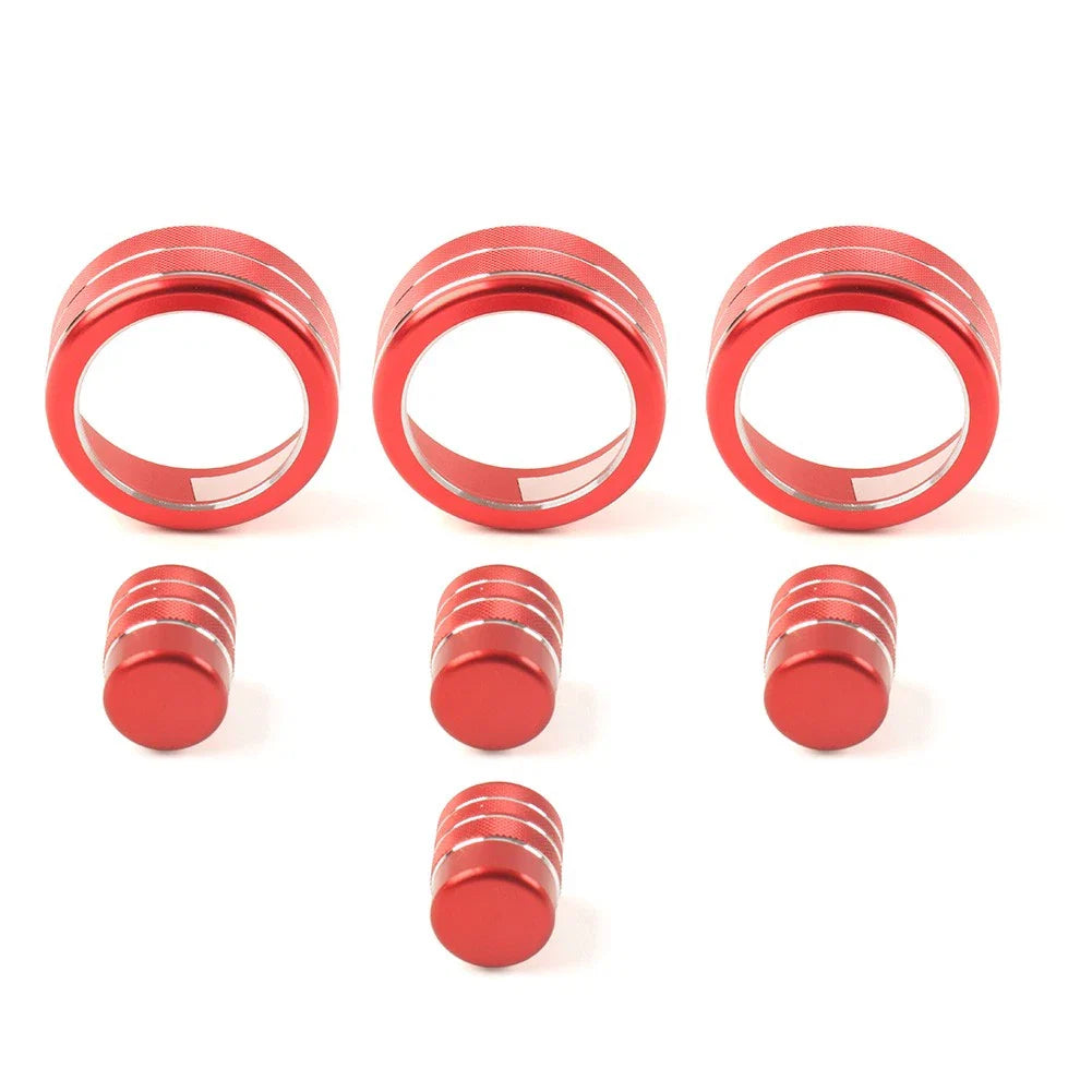 7x Switch Knob Ring Cover Trim for Honda Civic 2022+ CRV 2023-2024 Red