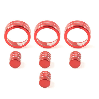 7x Switch Knob Ring Cover Trim for Honda Civic 2022+ CRV 2023-2024 Red
