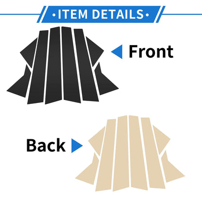 8 Pcs Black Door Pillar Window Trim for Hyundai Elantra (2011-2016)