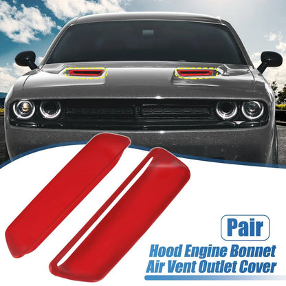 Engine Hood Air Conditioner Outlet Cover Trim Red for Dodge Challenger (2015-2023)