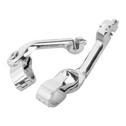 Chrome Long Angled Highway Crash Bar Foot Peg Mounts for Harley Touring