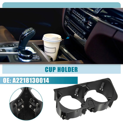 Car Rear Cup Holder Insert for Mercedes-Benz W221 2009-2012 Black