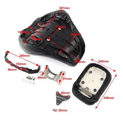 Black Front Driver & Rear Passenger Seat for Honda Shadow Aero VT750C (2004-2024)