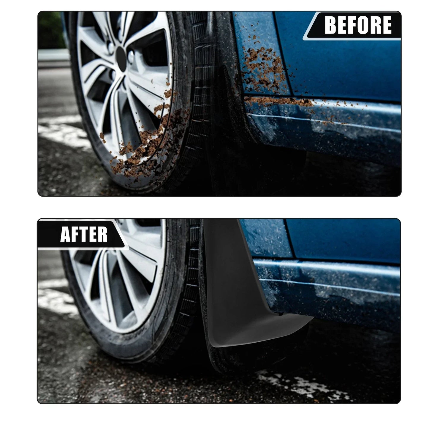Mud Flaps Splash Guards for Honda Accord (Fits All Years) - 1 Set Black