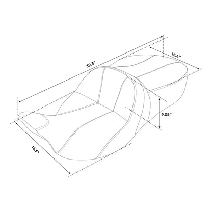 Rider Passenger Gel Seat for Harley Touring Road King Street Glide (2009-2023)