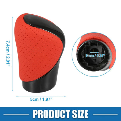 Automatic Gear Shift Knob Cover for Lexus - Black Red Faux Leather