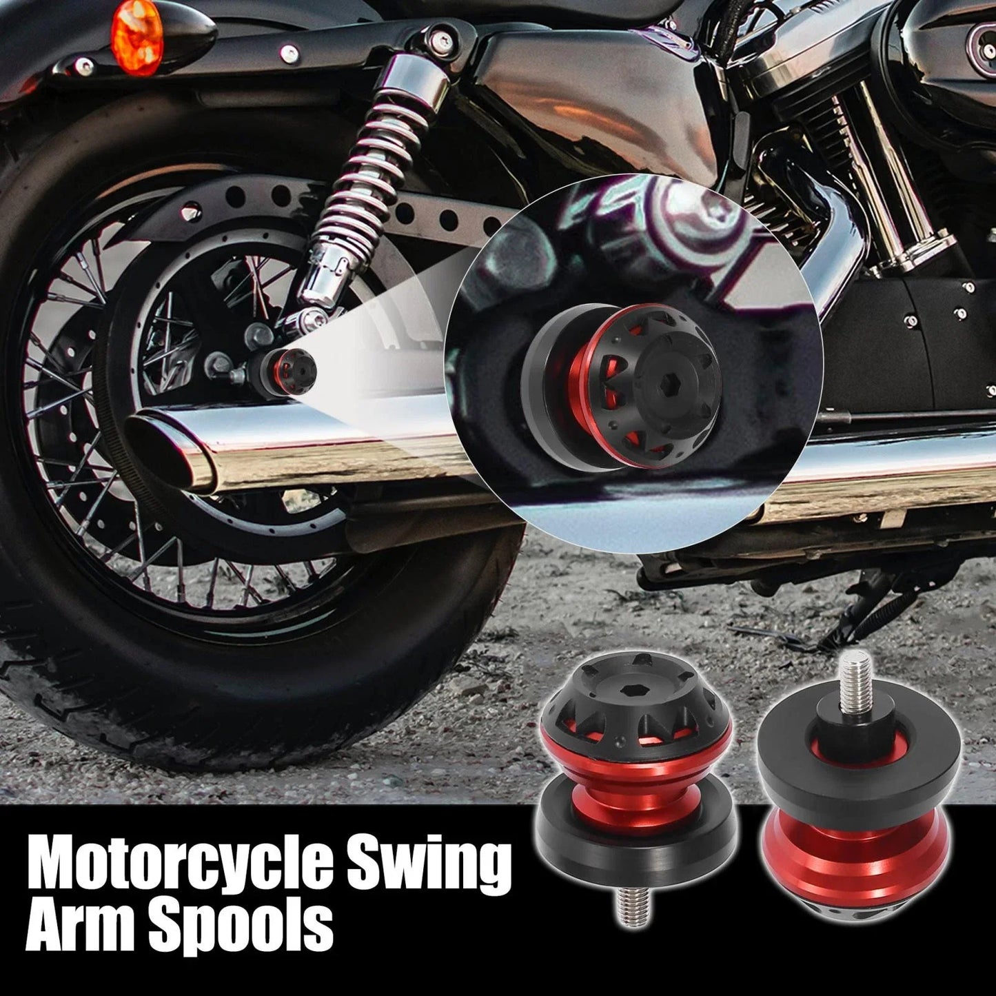 2 x 8mm M8x1.25 Red CNC Swing Arm Spools for Honda Motorcycle