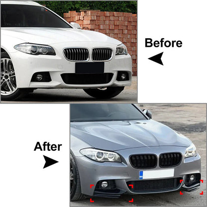 Gloss Black Front Splitter Lip for BMW 5 Series F10 F11 M Sport (2011-2017)